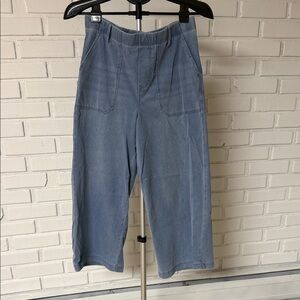 Blue Denim Cropped Pants
